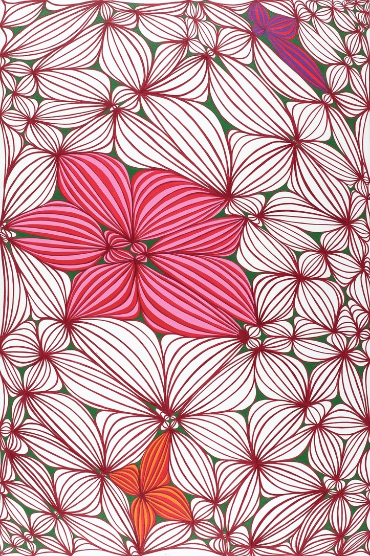 Entrelazados rojo con puntos de energía